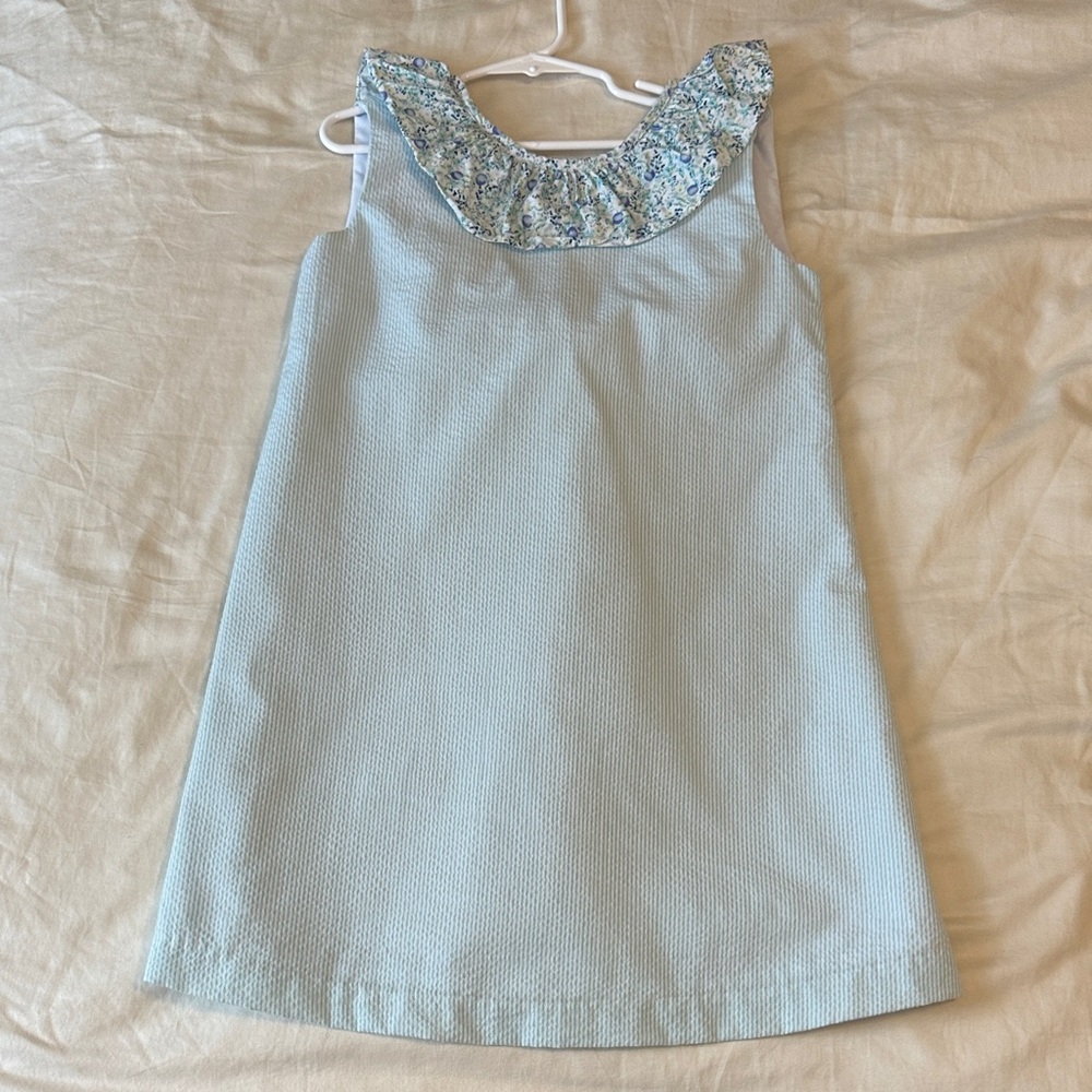 Searsucker Floral Ruffle Kids dress size 6x